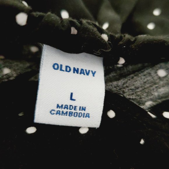OLD NAVY Black Cottagecore Polka Dot Classic Summer Dress - Picture 8 of 12